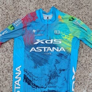 Kids' Cycling Jersey in Bright Teal Blue